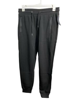 Pure Champ Men’s Large Jogger Fleece Sweatpants Drawstring Zip Pockets Black